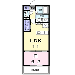 プリムローズ 1LDKの間取図画像