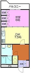 御幸パークマンション 1DKの間取図画像