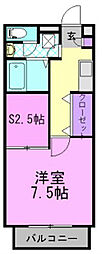 カサベルデB棟 1SKの間取図画像