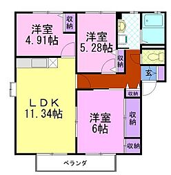 パインソシアA 3LDKの間取図画像