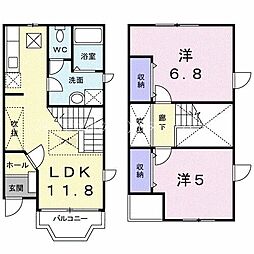 Nice宝興 2LDKの間取図画像