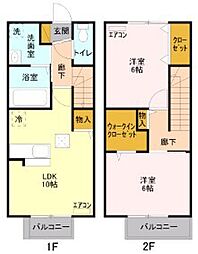 シャイニー 2LDKの間取図画像