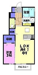 ヴァイアC 1LDKの間取図画像