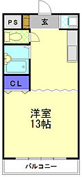 ファミリオNAKAHARA2 ワンルームの間取図画像