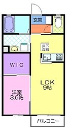 クレモア 1LDKの間取図画像