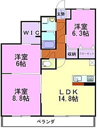 フォルテ 3LDKの間取図画像