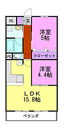 ROSETOWER元今泉 2LDKの間取図画像