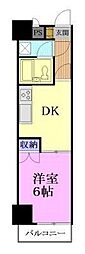 グランドハイツ睦町 1DKの間取図画像