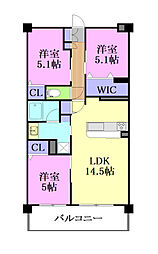 アルファステイツ東宿郷2 3LDKの間取図画像