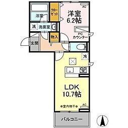 アヴニールプラス 1LDKの間取図画像