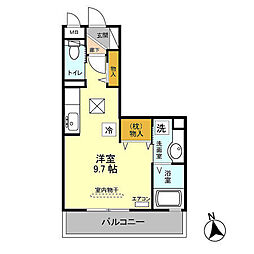 モンテ・シャルム ワンルームの間取図画像