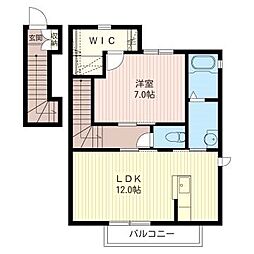 DAITA J 2階1LDKの間取り