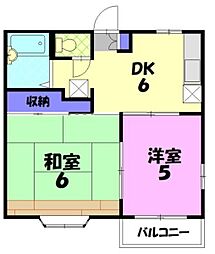 Dハイツ 2DKの間取図画像