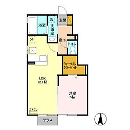 セレッソ 1LDKの間取図画像