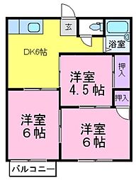 ヴェシンダード大野 3DKの間取図画像