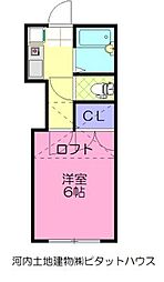 宇都宮第14レジデンス 1Kの間取図画像