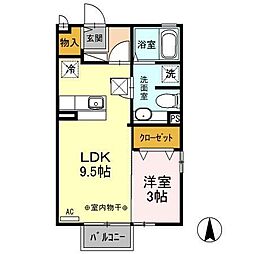 メゾン・ド・エスポワール 1LDKの間取図画像