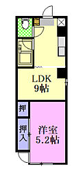 くれよんビル 1LDKの間取図画像
