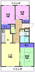 グランデージュ桜 3LDKの間取図画像