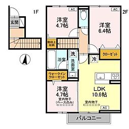 ブルースター 3LDKの間取図画像