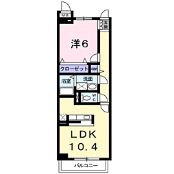 オープン・ベルズ 1LDKの間取図画像