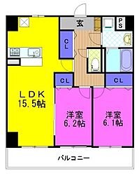 ベラルーチェA 2LDKの間取図画像
