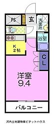 スズラン 1Kの間取図画像