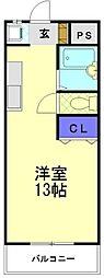 パティオナカハラ 1Kの間取図画像
