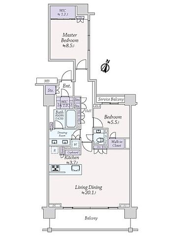 間取り パークコート一番町 9階/-
