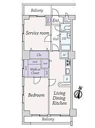 ダイアパレス二番町 1SLDKの間取り
