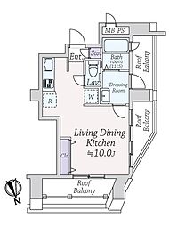 パークサイド白鳳代々木公園 ワンルームの間取図画像