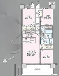 ルネ横浜戸塚 3LDKの間取図画像