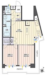 ドラゴンマンション湘南辻堂壱番館 2LDKの間取図画像