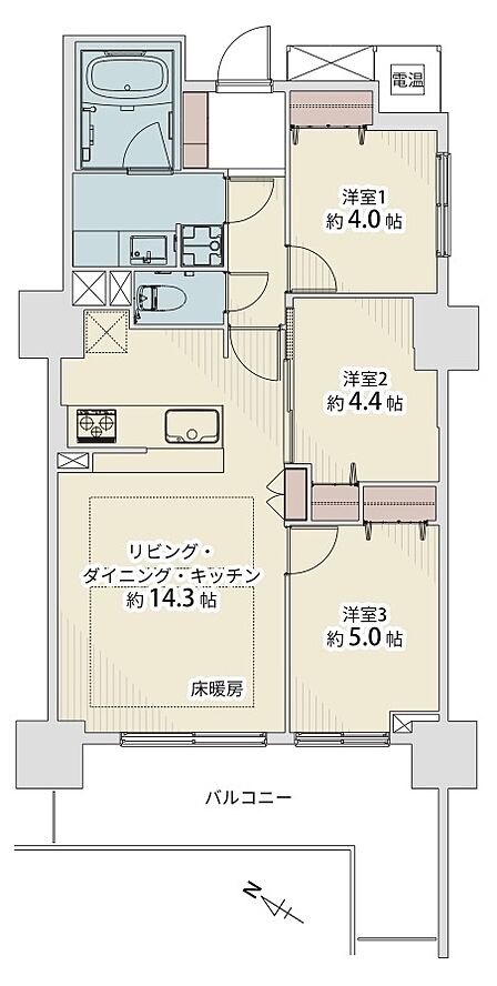 3LDK 間取り