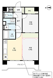 サブナード要町 2DKの間取図画像