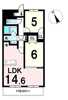 間取り セザール第二富沢 3階/-