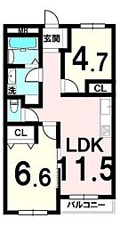 宮町ハイツ 4LDKの間取図画像