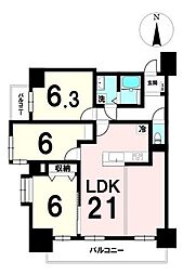ロイヤルパレス高砂 3LDKの間取図画像