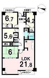 サンライズ東照宮 4LDKの間取図画像