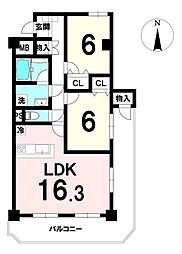 エクセレントエイト 2LDKの間取図画像