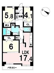 五輪パークマンション 3LDKの間取図画像