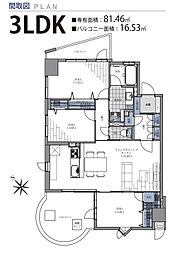 テラス加賀タワー 3LDKの間取図画像