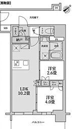 プレミスト月島 2SLDKの間取図画像
