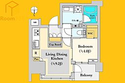ローレルアイ東中野 11階1LDKの間取り