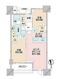 プレミスト北品川 2LDKの間取図画像