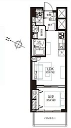 マンション雅叙苑5号館 1LDKの間取図画像
