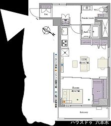 ハイライフ大崎 1LDKの間取図画像