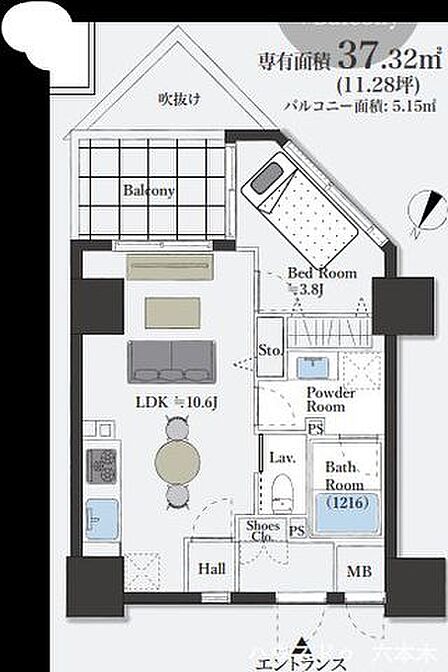1LDK 間取り