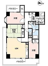 ライオンズマンション南柏 3LDKの間取図画像