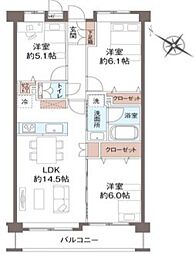 ベルメゾン幕張本郷 3LDKの間取図画像